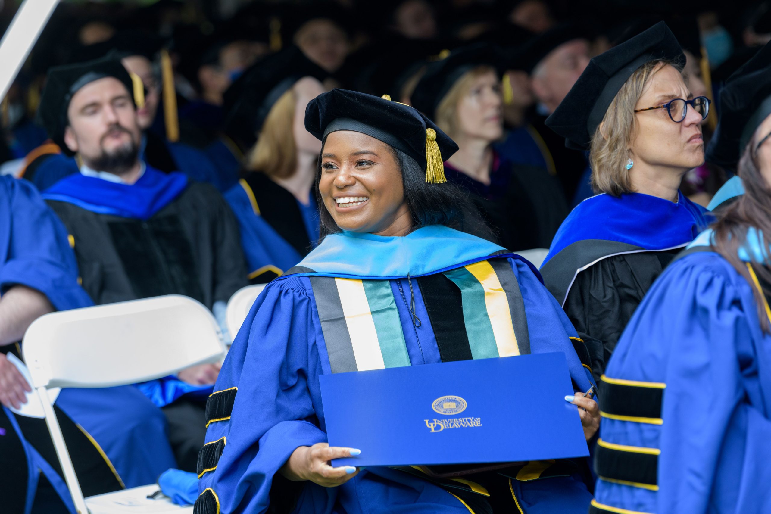 Doctoral student and professor at graduation