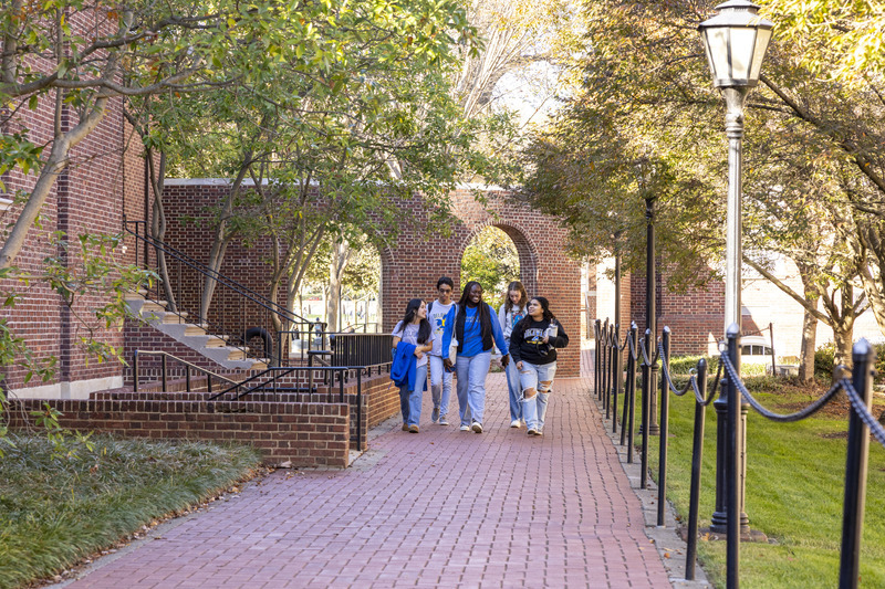 Fall and friends at UD -- campus beauty photos with SMAs on The Green.