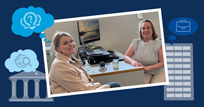 As part of the Grad LEAP program, Ukrainian master’s student Daria Batalova was connected to mentor Lorrie Burke Jackson, an assistant director in UD’s Enrollment Services Office.